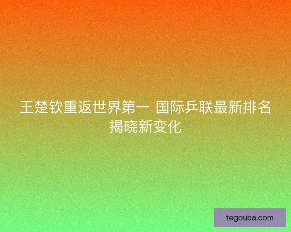 王楚钦重返世界第一 国际乒联最新排名揭晓新变化