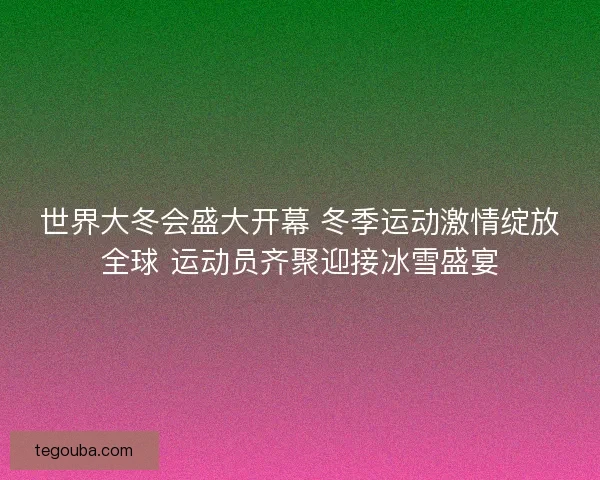 世界大冬会盛大开幕 冬季运动激情绽放全球 运动员齐聚迎接冰雪盛宴